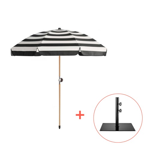 [새상품] Beach Umbrella, Chaplin Stripe + Base