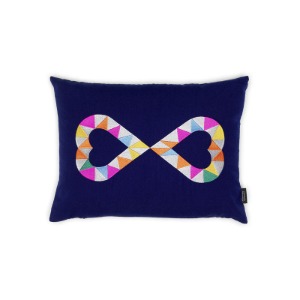 Embroidered Pillows - Double Heart 2, blue