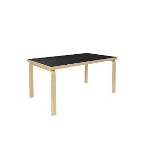 Aalto Table rectangular 82A, Black Linoleum